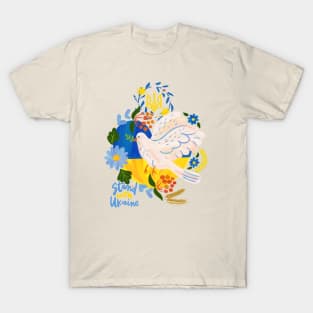 Stand with Ukraine. White dove T-Shirt